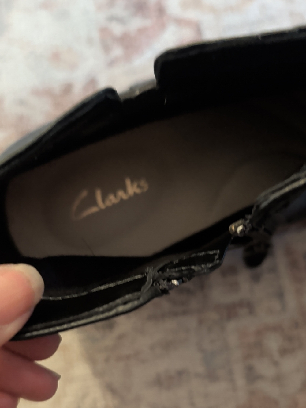 NWOT Clarks Black Leather Ankle Boots - Picture 5 of 6